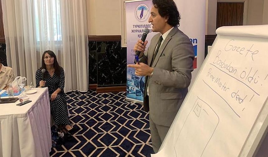 Vatan Öz, Kazakistan Almati’de genç gazetecilere seminer verdi